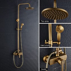 Retro Duschsystem Regendusche Duschkopf Duscharmatur Duschset mit Handbrause