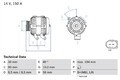 Lichtmaschine Generator Lima BOSCH 0 986 082 560 +40.63€ Pfand für VOLVO V40 526