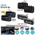 2-Stk Auto 12V Dual USB Typ-C Ladegerät Buchse Einbau Steckdose für Wohnwage KFZ