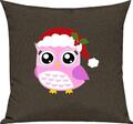 Kinder Kissen, Eule Owl Weihnachten Christmas Winter Schnee Tiere Tier Natur, Ku