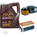BOSCH Inspektionspaket 5 L MANNOL Energy 5W-30 für Dacia Sandero II JS_ 1.2 TCe