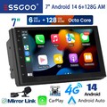 6+128G Carplay 2 DIN Autoradio CAM+ Android 14 GPS Navi AM RDS Bluetooth WIFI 4G