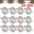20X LED Einbaustrahler 230V Flach Spots 5W Rund Einbauleuchten Deckenleuchte Set