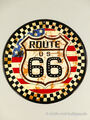 Blechschild Route 66 USA Flagge rund Ø 30 cm