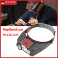 LED Stirnlupe Kopflupe Lupe Brille Brillenlupe Licht Lampe Leuchte Stirnband