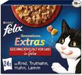 FELIX Sensations Extras Katzenfutter nass in Gelee, Sorten-Mix, 4er Pack 4 x 24