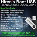 Hiren's Boot 2023 USB-Laufwerk-Reparatur, Diagnose, Passwort zurücksetzen, Boot
