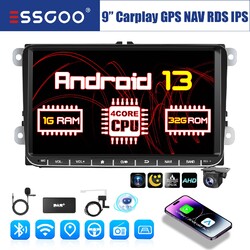 Autoradio DAB+ CarPlay Android 13 32G GPS NAVI MIK Kamera für VW Golf 5 6 Touran