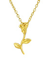 925 ECHT SILBER, Gold pl. *** Collier Kette 45 cm vergoldet, Rose Blume