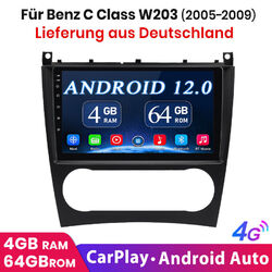 64GB Android 12 Autoradio GPS Navi für Mercedes Benz C/CLC Klasse W203 2004-2007