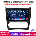 64GB Android 12 Autoradio GPS Navi für Mercedes Benz C/CLC Klasse W203 2004-2007