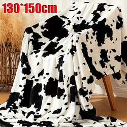 Kuscheldecke 330GSM Mikrofaser Wohndecke Wolldecke Sofadecke 150x130cm Kuh Decke
