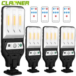 4x LED Solarleuchte Solarlampe mit Bewegungsmelder Außen Fluter Strahler Licht