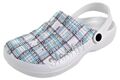 Clogs Gartenclogs Pantoletten Hausschuhe Schuhe Damen Kariert Blumen Gr. 37, 38