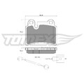 1x ORIGINAL® Tomex Brakes TX 16-21 Bremsbelagsatz, Scheibenbremse Hinten, inkl.
