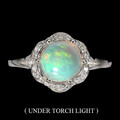 925 Sterlingsilber Ring Rund Feuer Opal 7mm Edelstein Schmuck Größe 7.5