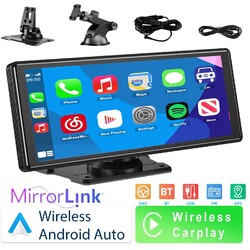 Wireless CarPlay Android Auto10 Zoll  Autoradio IPS Bildschirm Tragbares FM AUX