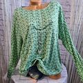 Sheego Shirt Tunika Bluse grün Langarm 48/50 Damen (0 668) Übergröße NEU