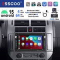 DAB+ 4+64G Carplay Androd15 Autoradio Für VW Polo 9N Golf MK4 Sharan Passat Seat