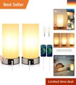Praktische 2er Set LED Nachttischlampen mit 3 Dimmstufen und modernen Design