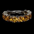 925 Sterlingsilber Ring Rund Citrin 5mm Natürlicher Edelstein Schmuck Größe 9