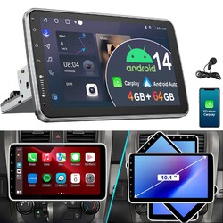 4+64G Android 14 Carplay Autoradio GPS RDS BT 1 DIN 360° Drehbar Bildschirm WIFI
