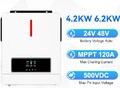 4200W 6200W Solar-Off-Grid-Wechselrichter 24V 48V 230VEingebauter 120A MPPT Neu 