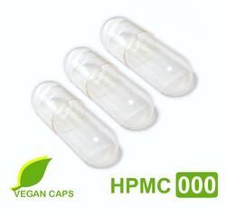 Leerkapseln vegan HPMC - pflanzlich - Größe 000 Zellulose transparent