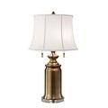 Tischleuchte Beistelllampe Nachttischleuchte Stahl Messing H 68,6 cm 2 Flammig