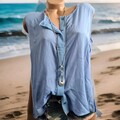 Bluse Tunika Heine Rick Cardona Oberteil Damen Gr. 34 bis 46 blau Ton (567)