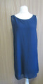 30 333 NAF NAF Damen Kleid Gr. M dunkelblau uni doppellagig ärmellos Sommerkleid