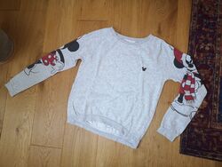 H&M Mädchen Sweatshirt Pullover Pulli Gr . 158 164 grau Mickey Mouse