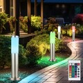 Sockelleuchte Außenlampe Stehleuchte Edelstahl RGB LED dimmbar Fernbedienung 4x