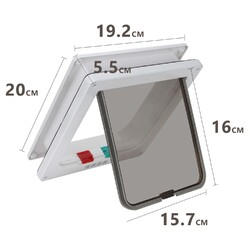 Katzenklappe mit Tunnel Katzentür Hundeklappe 4-Wege-Verschluss Katzen Hunde M/L