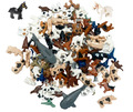 Lego Figuren Tiere | 10 Stück | Pferde Hunde Katzen Schweine Hühner Spinne Affen