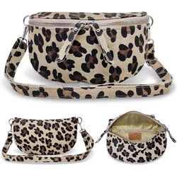 ITALY LEO WILDLEDER CROSSOVER BAUCHTASCHE BODYBAG UMHÄNGETASCHE HÜFTTASCHE TAUPE