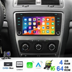 DAB+ Für Skoda Octavia II MK2 04-13 Android 15 4+64G Autoradio Carplay Navi GPS
