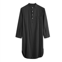Herren Nachthemd langarm Sleepshirt, Pyjamas Dressing Nachtwäsche Gr. M L XL 2XL