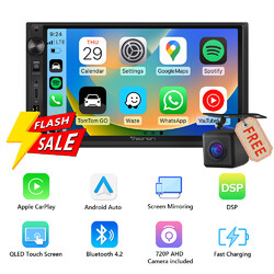 CAM+7 Zoll QLED Touchscreen Doppel 2 DIN Autoradio wireless Android Auto CarPlay