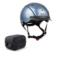 Kinder Reithelm CHOICE TURNIER Casco blaugrau glanz inkl. Casco Helmbox Kappe