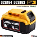 Akku 8,0Ah Li-Ion Für DeWalt 18Volt Elektrowerkzeug DCB182 DCB183 DCB184 XR Akku