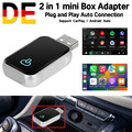 2 in 1 Wireless Apple Carplay Adapter Android Auto Adapter Box USB Car Dongle