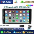 DAB+ 2+64G Für Audi A3 S3 RS3 8P 8V 9" Carplay Android 13 Autoradio GPS Navi KAM