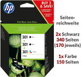 Original HP 301 Tinte Multipack 301 XL Schwarz Patronen Farben SET DeskJet OVP