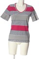 PETER HAHN V-Ausschnitt-Shirt Damen Shirt Gr. DE 36 hellgrau-pink-schwarz