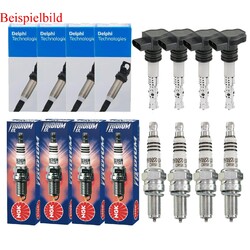 4x DELPHI Zündspule +4x NGK Zündkerze Iridium IX für Mitsubishi Carisma DA_