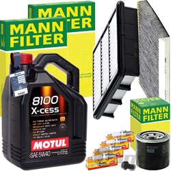 MANN INSPEKTIONSPAKET+MOTUL 5W-40 ÖL passend für HYUNDAI i30 KIA CEED 1.4-1.6