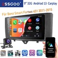 9" Android 13 1+32G Kam Autoradio Für Smart Fortwo 451 2011-2015 Navi BT Carplay