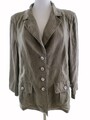 BASLER Jäckchen mit Verschluss für Damen Knöpfe Khaki 42 3/4 Ärmel