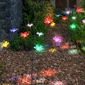 Außen Solarleuchte Stecklampen Gartenleuchte Blumen Blüten LED H 62 cm 2er Set